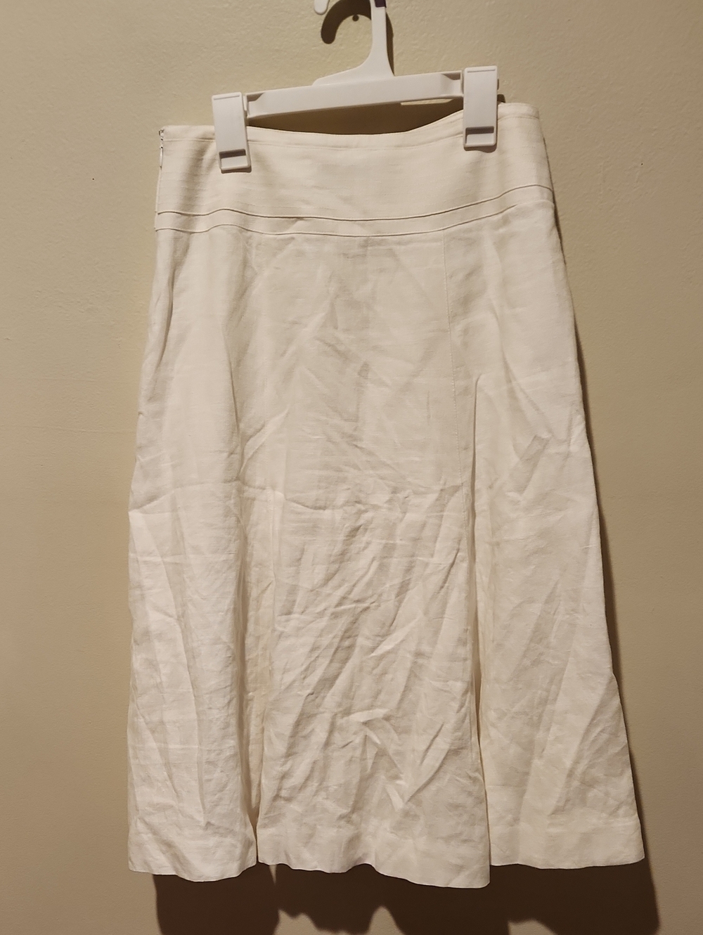 ❤️ TALBOTS VINTAGE IRISH LINEN A-LINE MIDI SKIRT IN WHITE, LATE 90's - EARLY Y2K - Picture 9 of 9